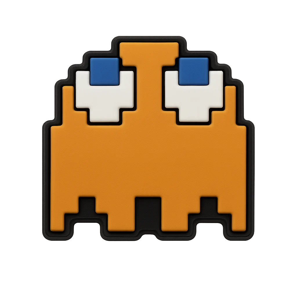 orange pixel ghost croc charm jibbitz shoe accessory