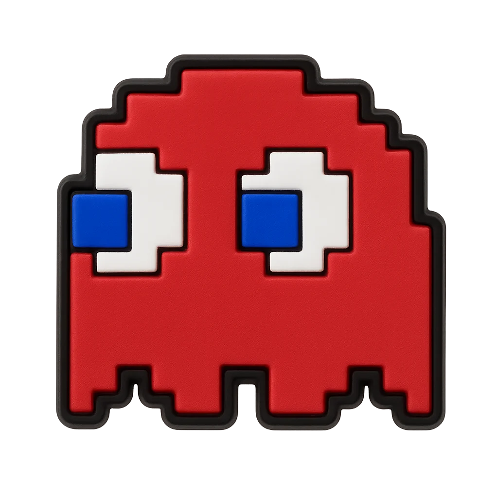 red pixel ghost croc charm jibbitz shoe accessory