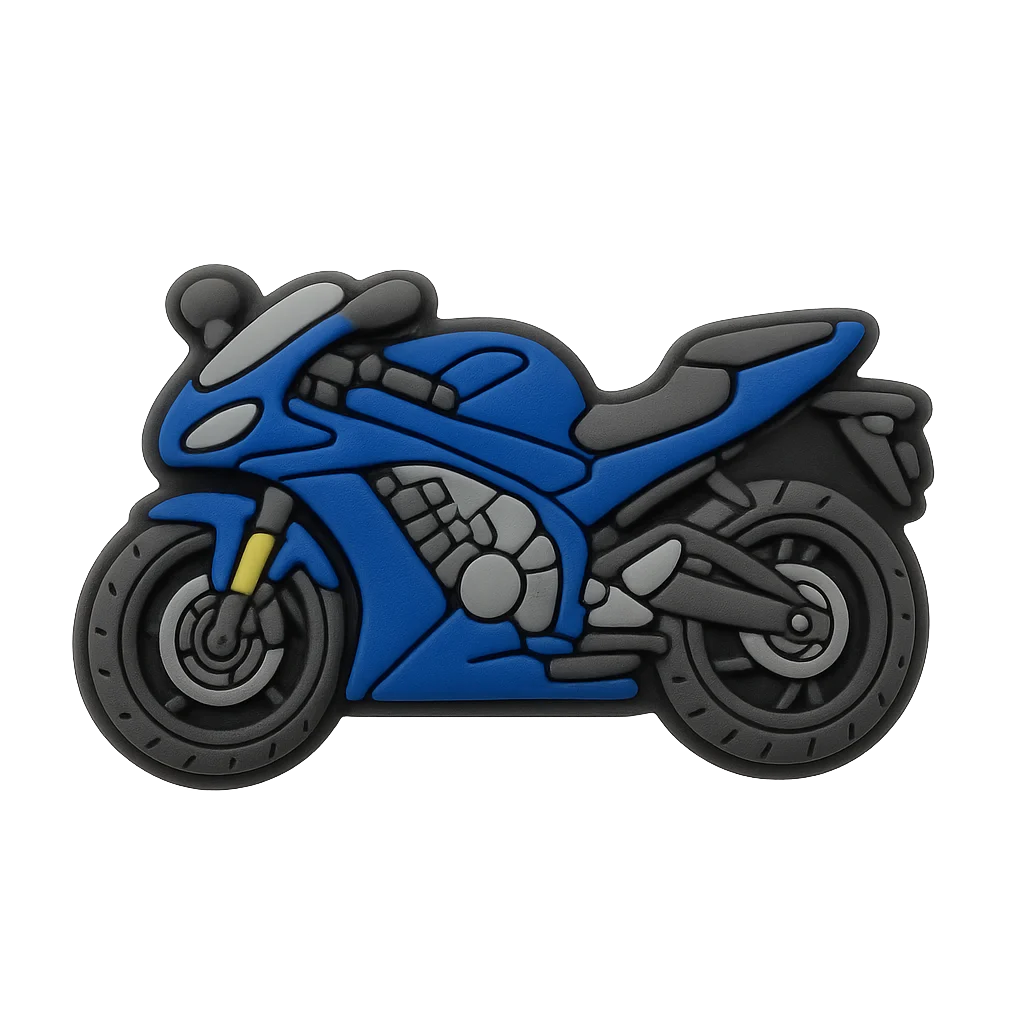 blue sport motorcycle croc charm jibbitz shoe accessory