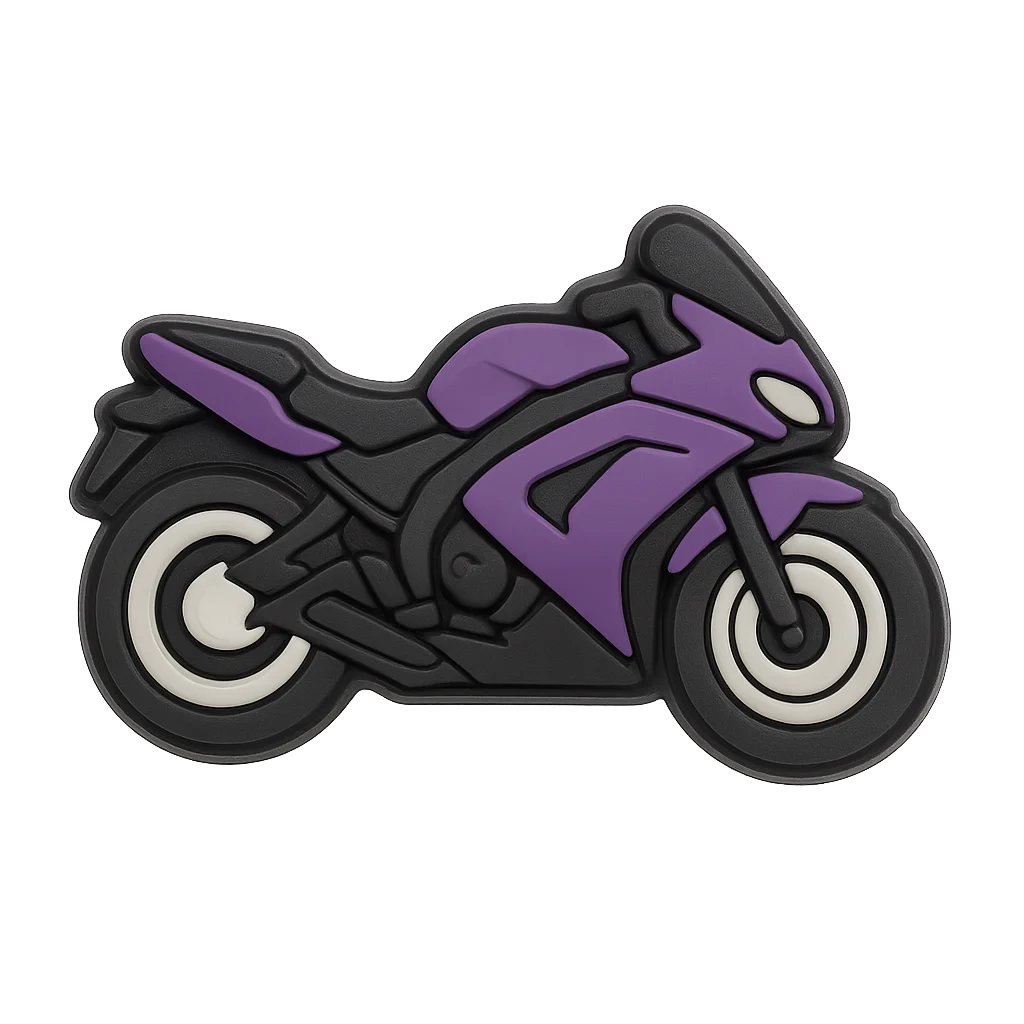 purple sport motorcycle croc charm jibbitz shoe accessory