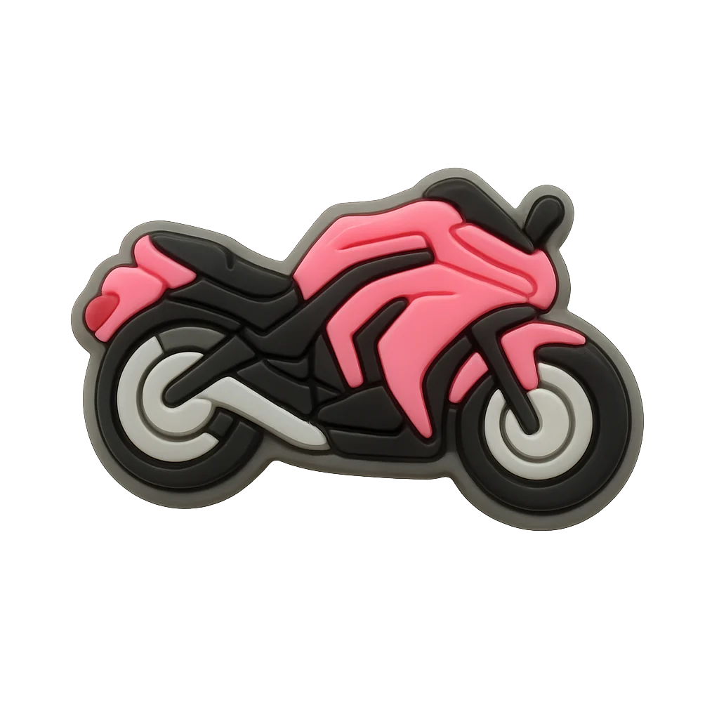 pink sport motorcycle croc charm jibbitz shoe accessory