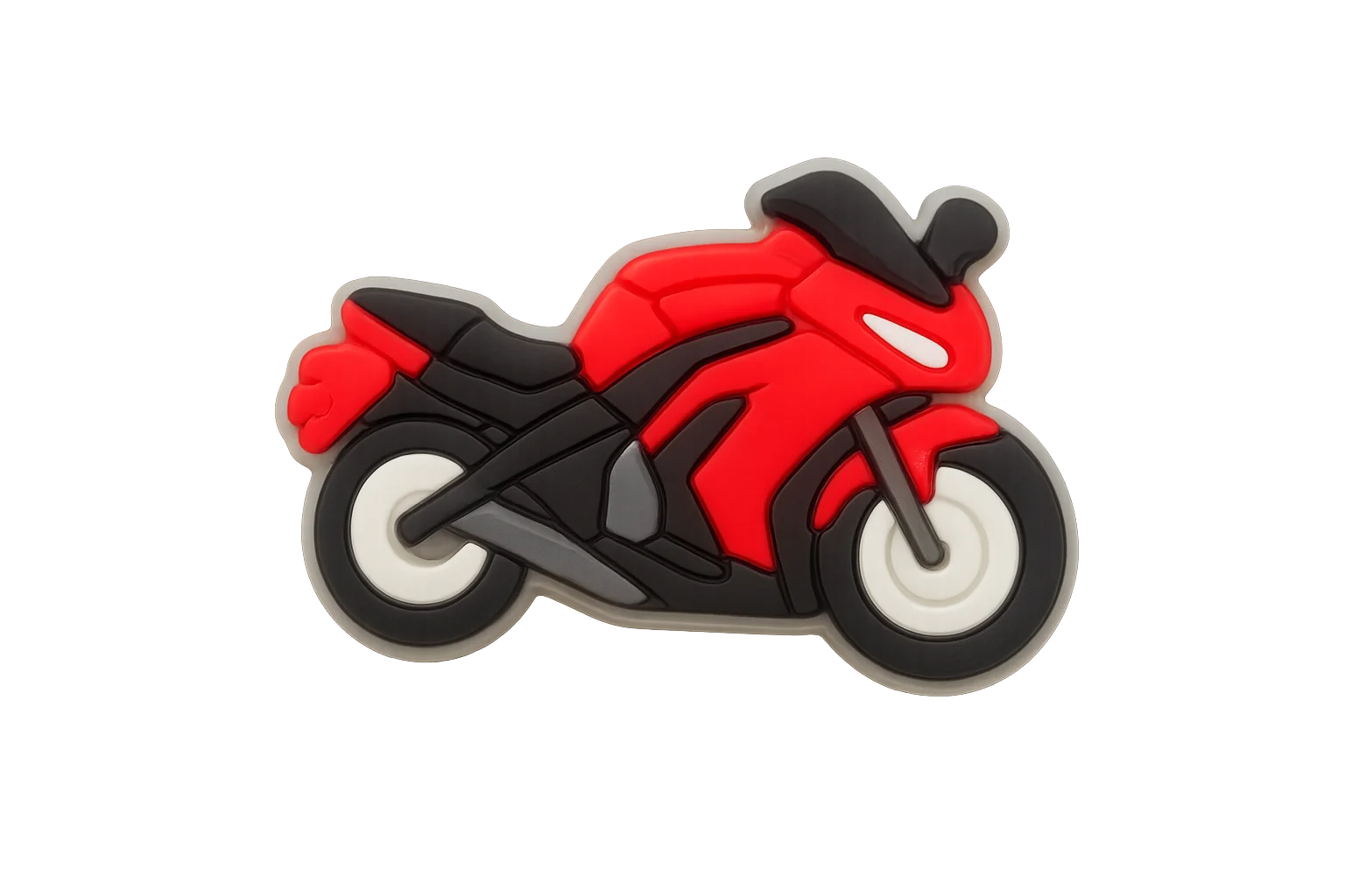 red sport motorcycle croc charm jibbitz shoe accessory