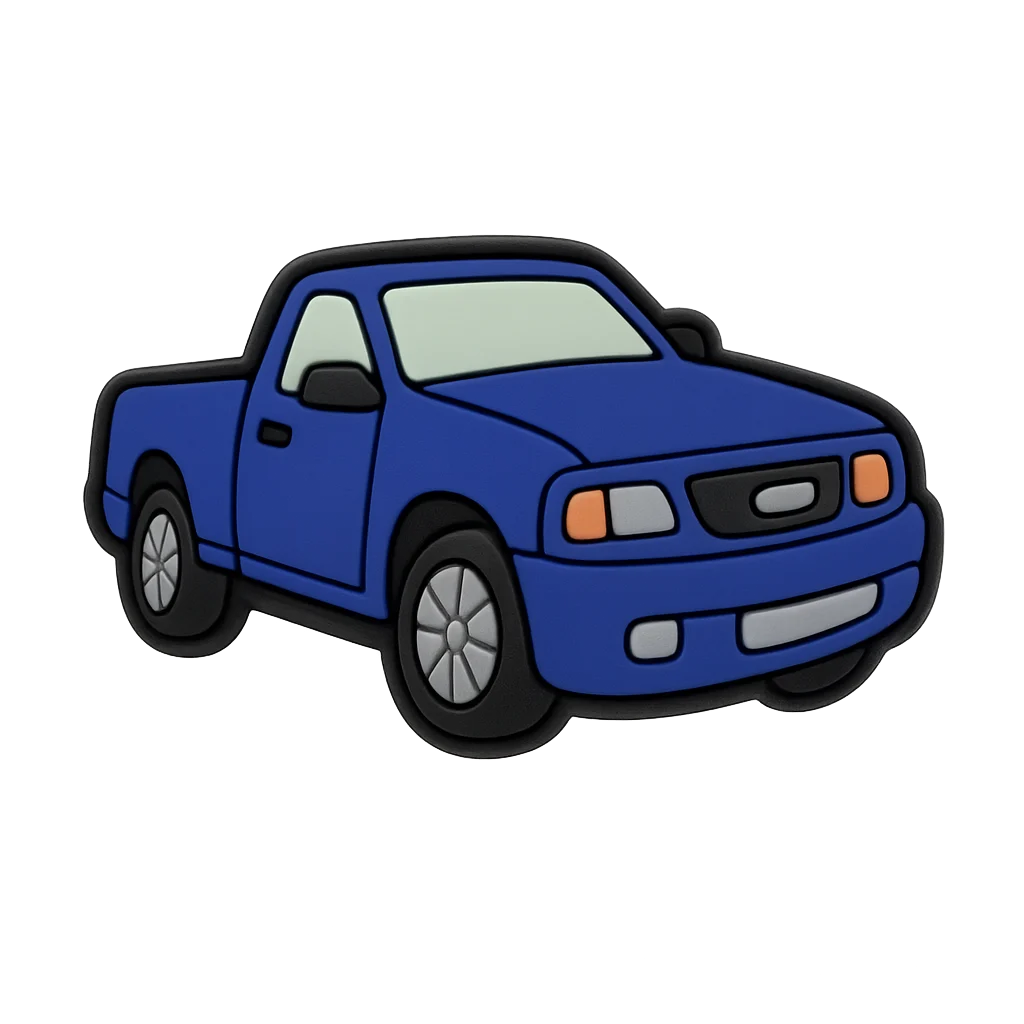 blue ute pickup truck croc charm jibbitz shoe accessory