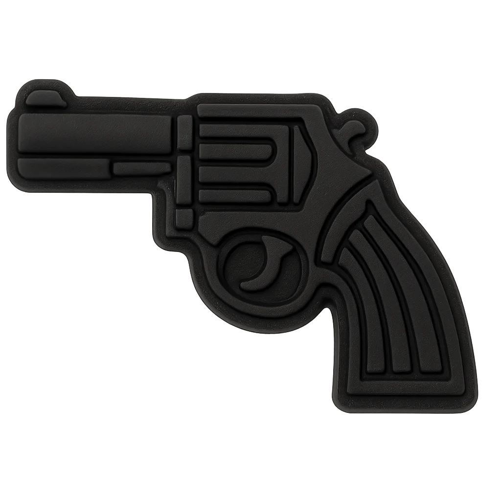 revolver toy pistol croc charm jibbitz shoe accessory