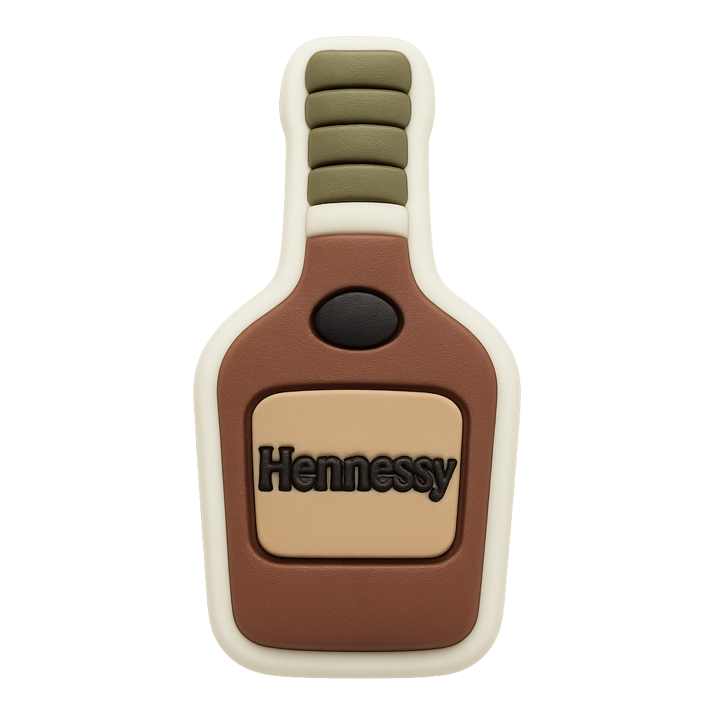 dark hennessy spirit bottle croc charm jibbitz shoe accessory